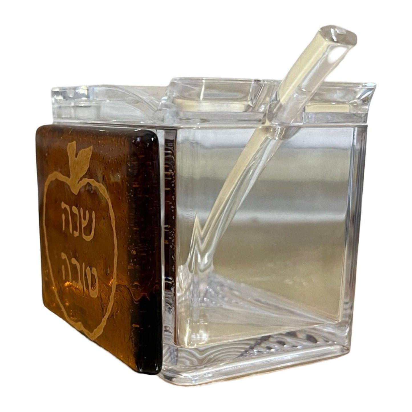 Golden Apple Honey Dish Rosh Hashanah - Y.A. Fused Glass -
