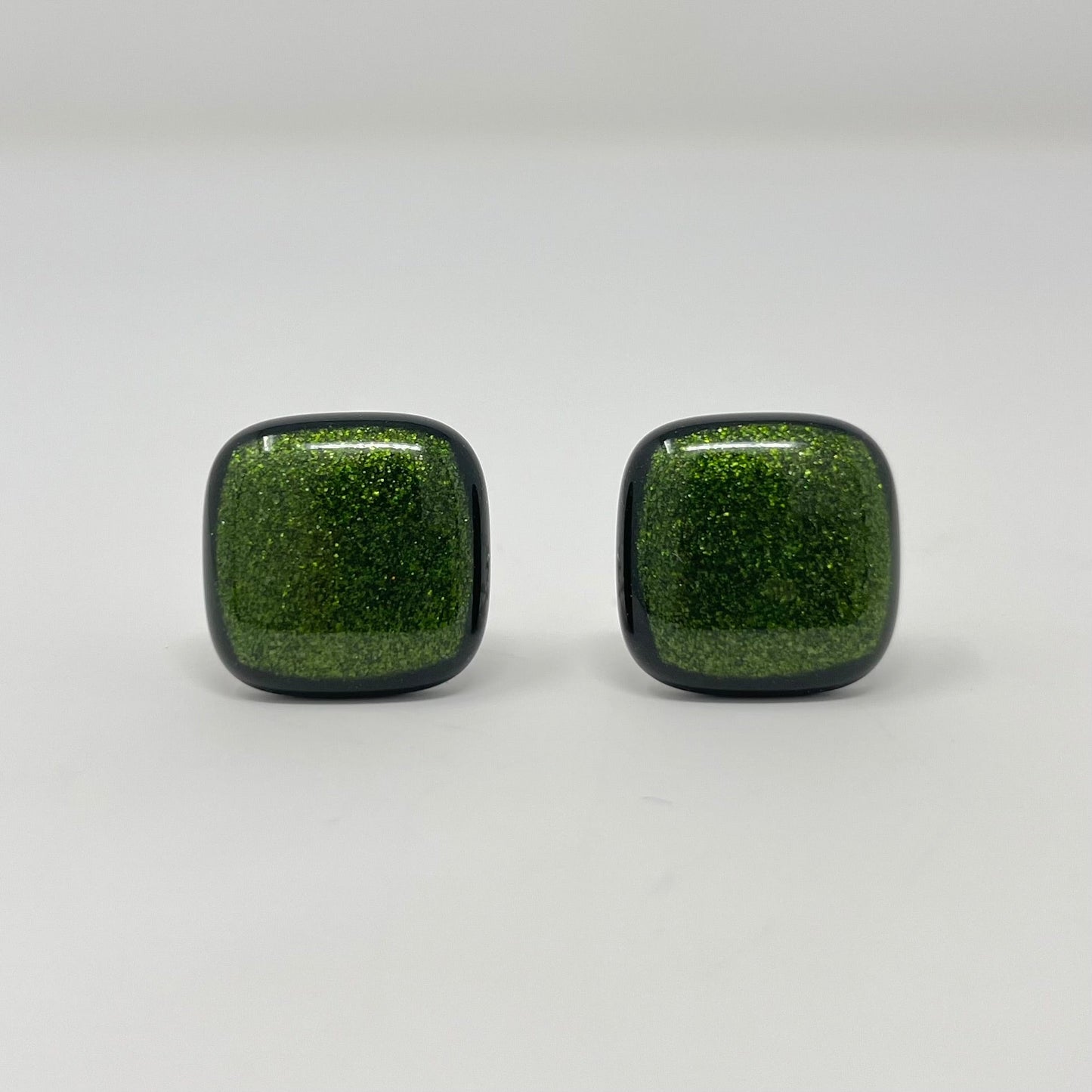 Aventurine Green Cufflinks - Y.A. Fused Glass -