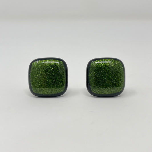 Aventurine Green Cufflinks - Y.A. Fused Glass -