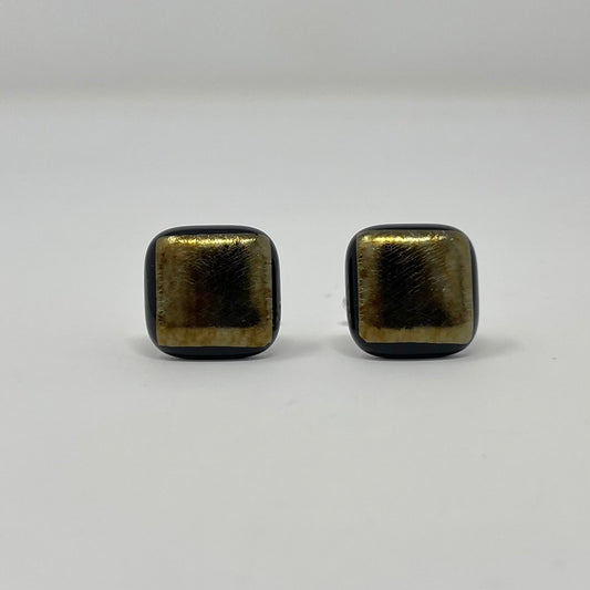 Copper Gold Cufflinks - Y.A. Fused Glass -