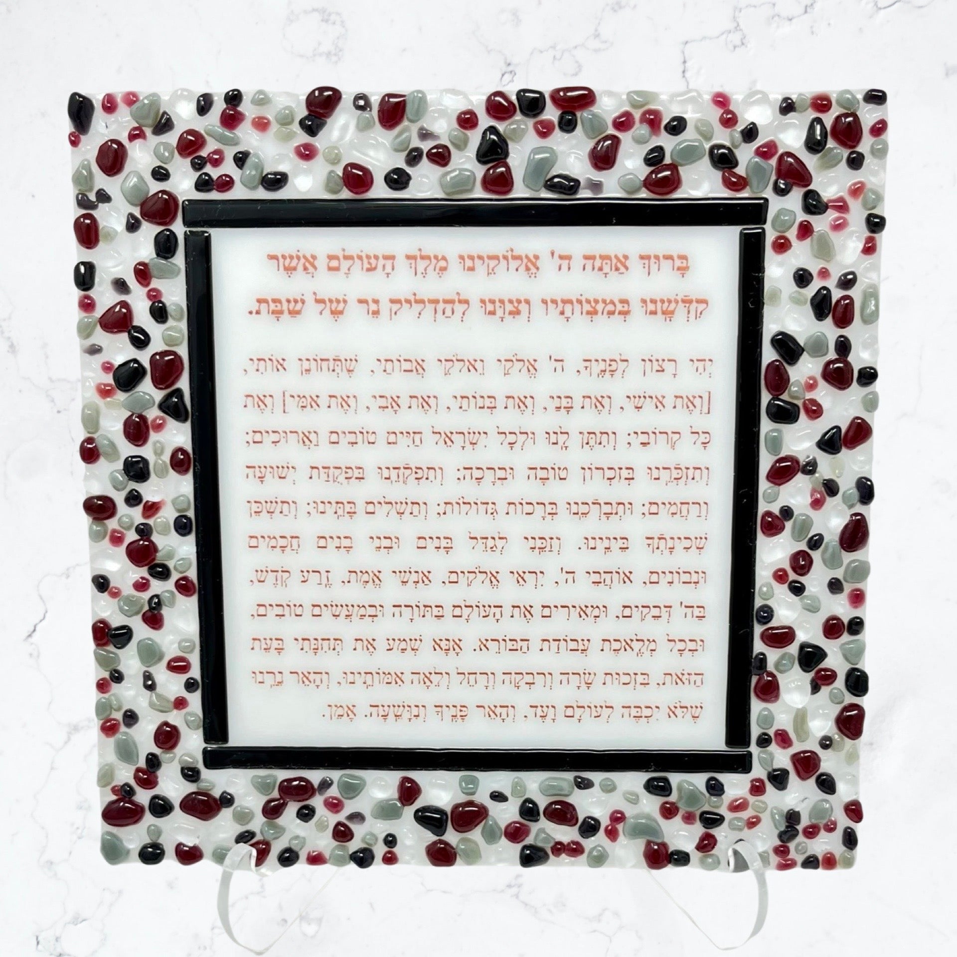 Cranberry Pink Blessing Plaque - Y.A. Fused Glass -