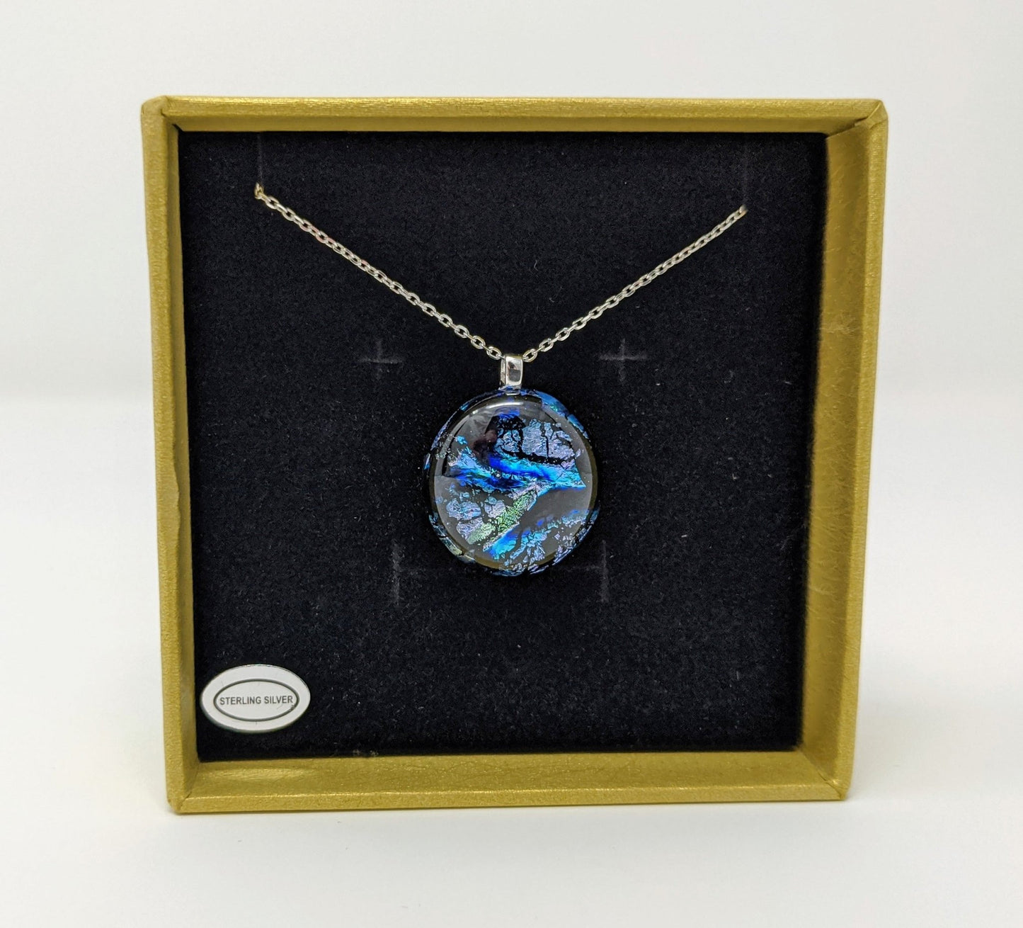 Crinkle Waves Necklace - Y.A. Fused Glass -