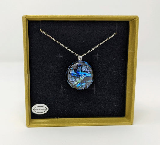 Crinkle Waves Necklace - Y.A. Fused Glass -