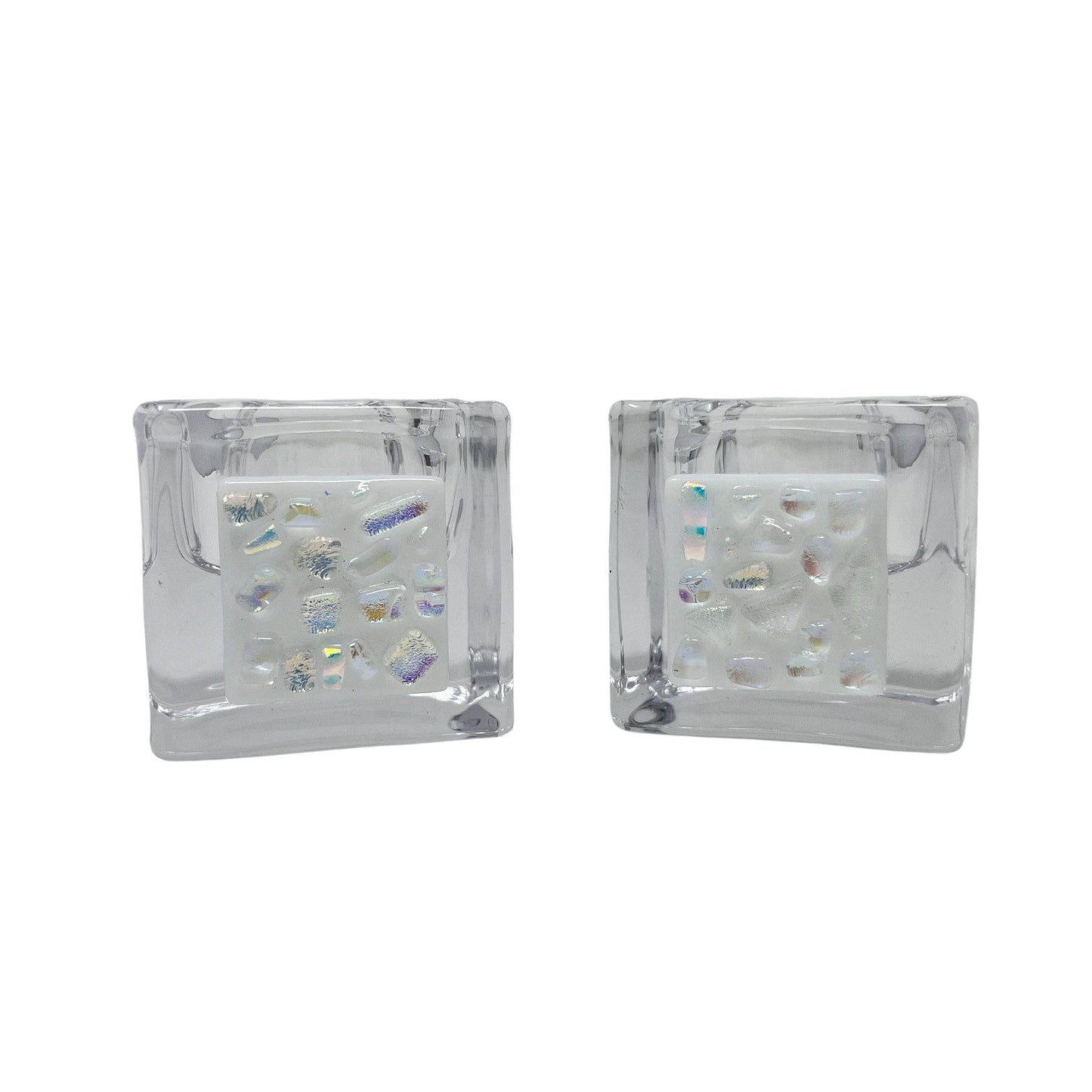 Dichroic Tea Light Holders - Y.A. Fused Glass -