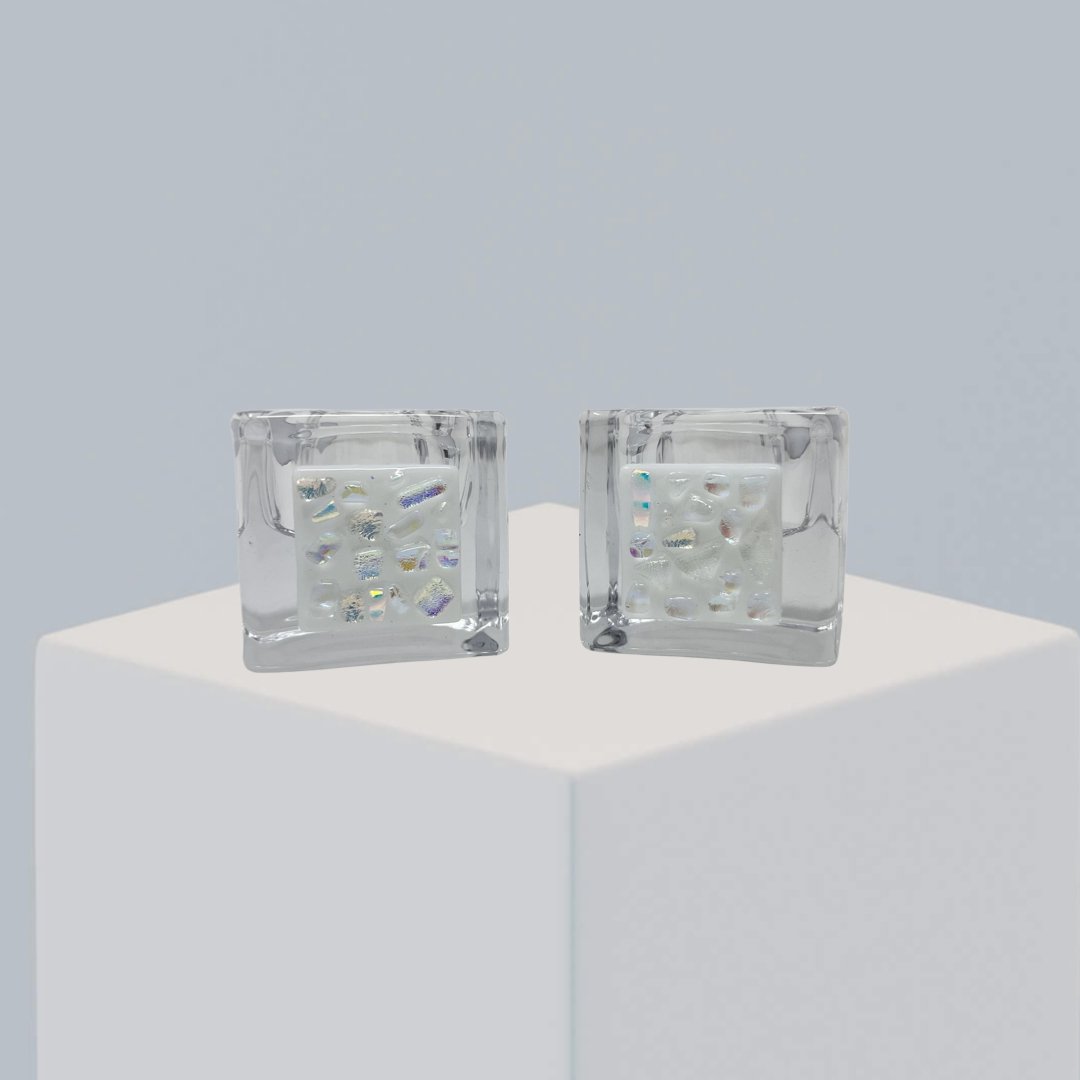 Dichroic Tea Light Holders - Y.A. Fused Glass -
