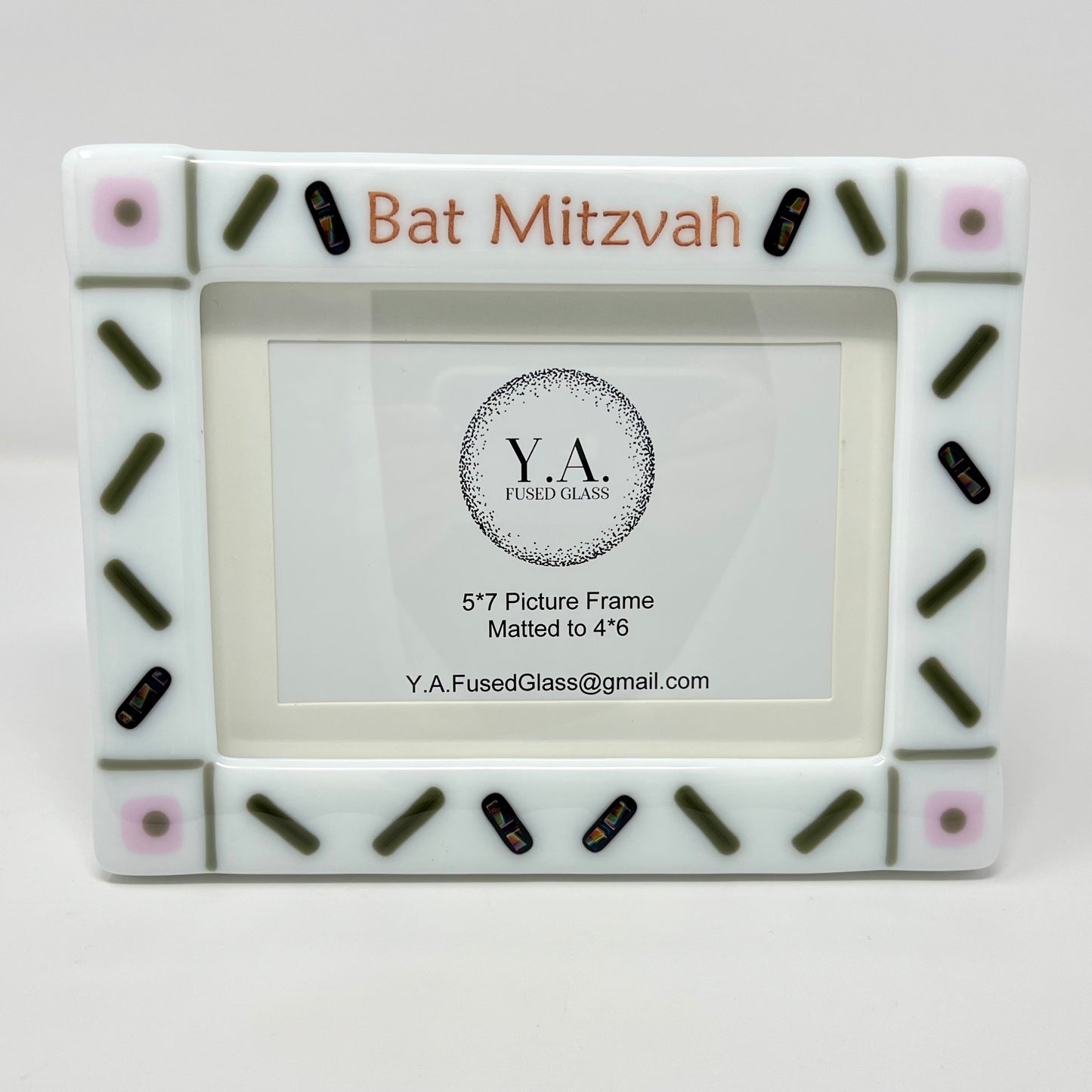 Zag Style Picture Frame, Gray and Pink