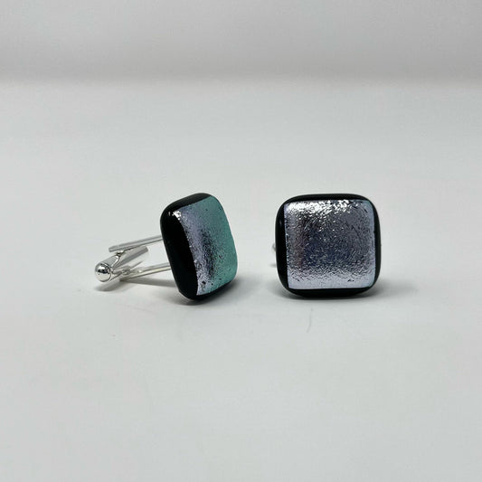 Silver Cufflinks - Y.A. Fused Glass -