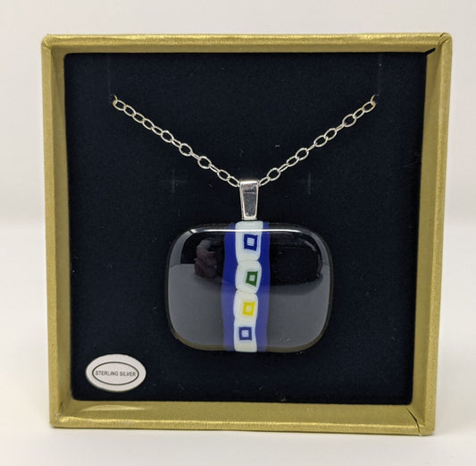 Squares Necklace - Y.A. Fused Glass -