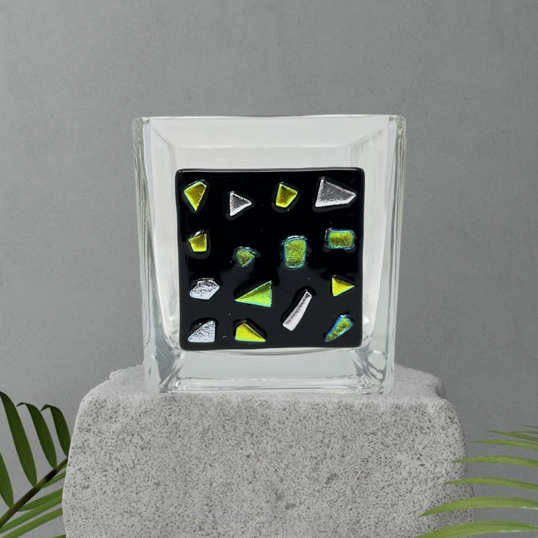 Yahrzeit Candle Gold and Silver - Y.A. Fused Glass -