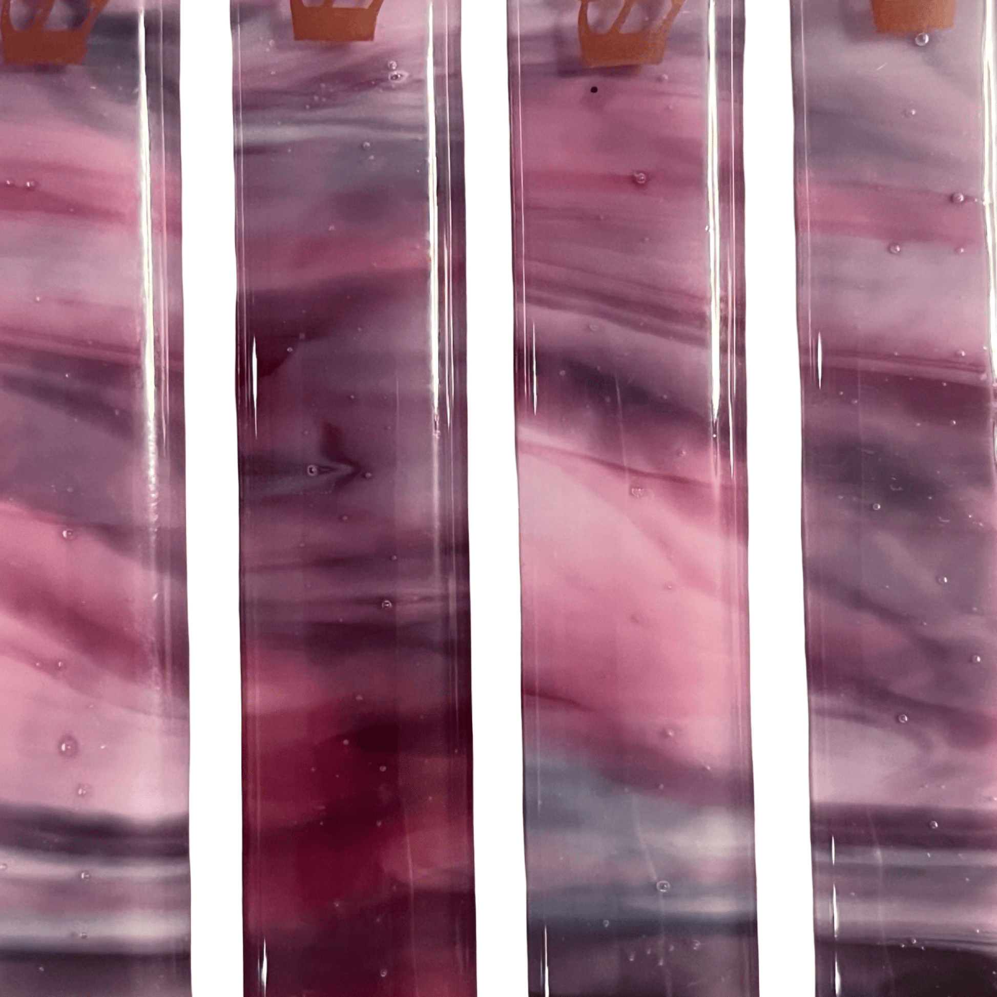Pink and Purple Swirl Mezuzah Case 5.5” - Y.A. Fused Glass - Mezuzah case
