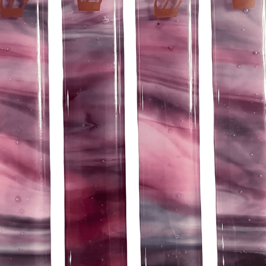 Pink and Purple Swirl Mezuzah Case 5.5” - Y.A. Fused Glass - Mezuzah case