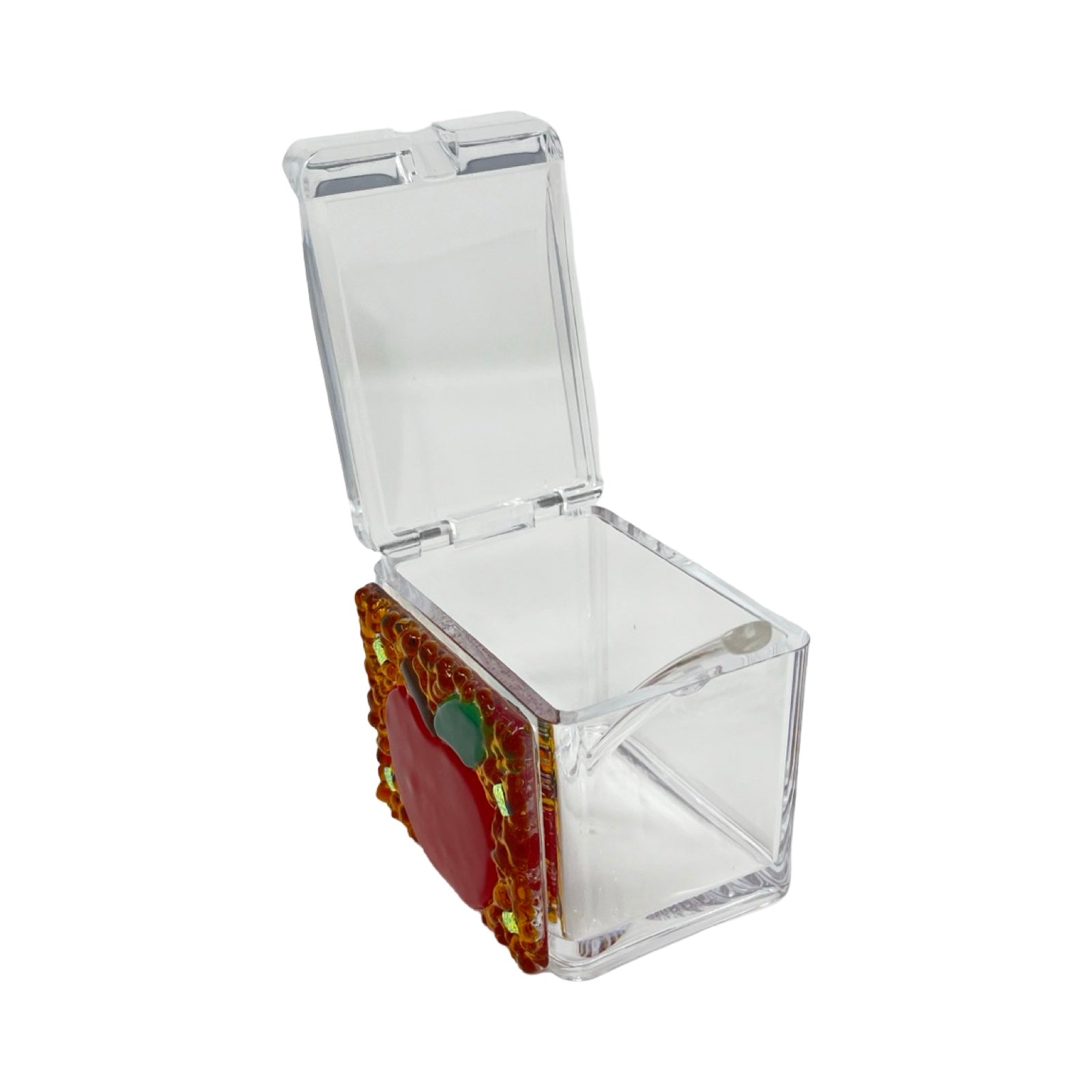 Radiant Apple Honey Dish - Y.A. Fused Glass - 