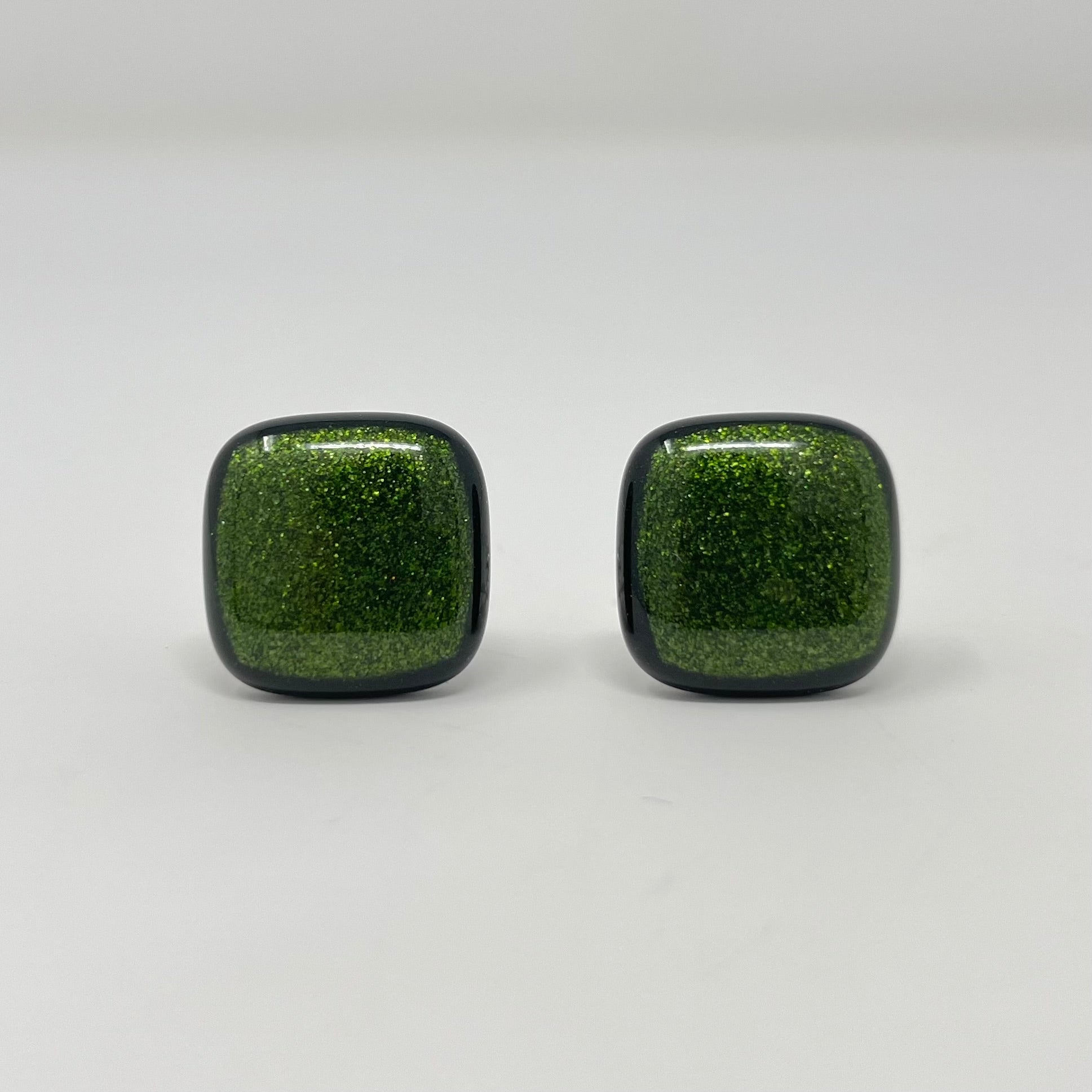 Aventurine Green Cufflinks - Y.A. Fused Glass -
