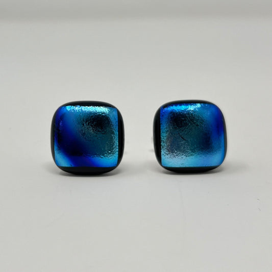 Blue Cufflinks - Y.A. Fused Glass -