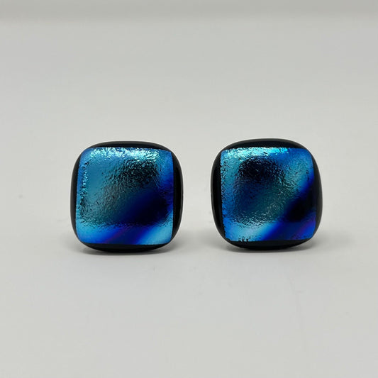 Blue Cufflinks - Y.A. Fused Glass -