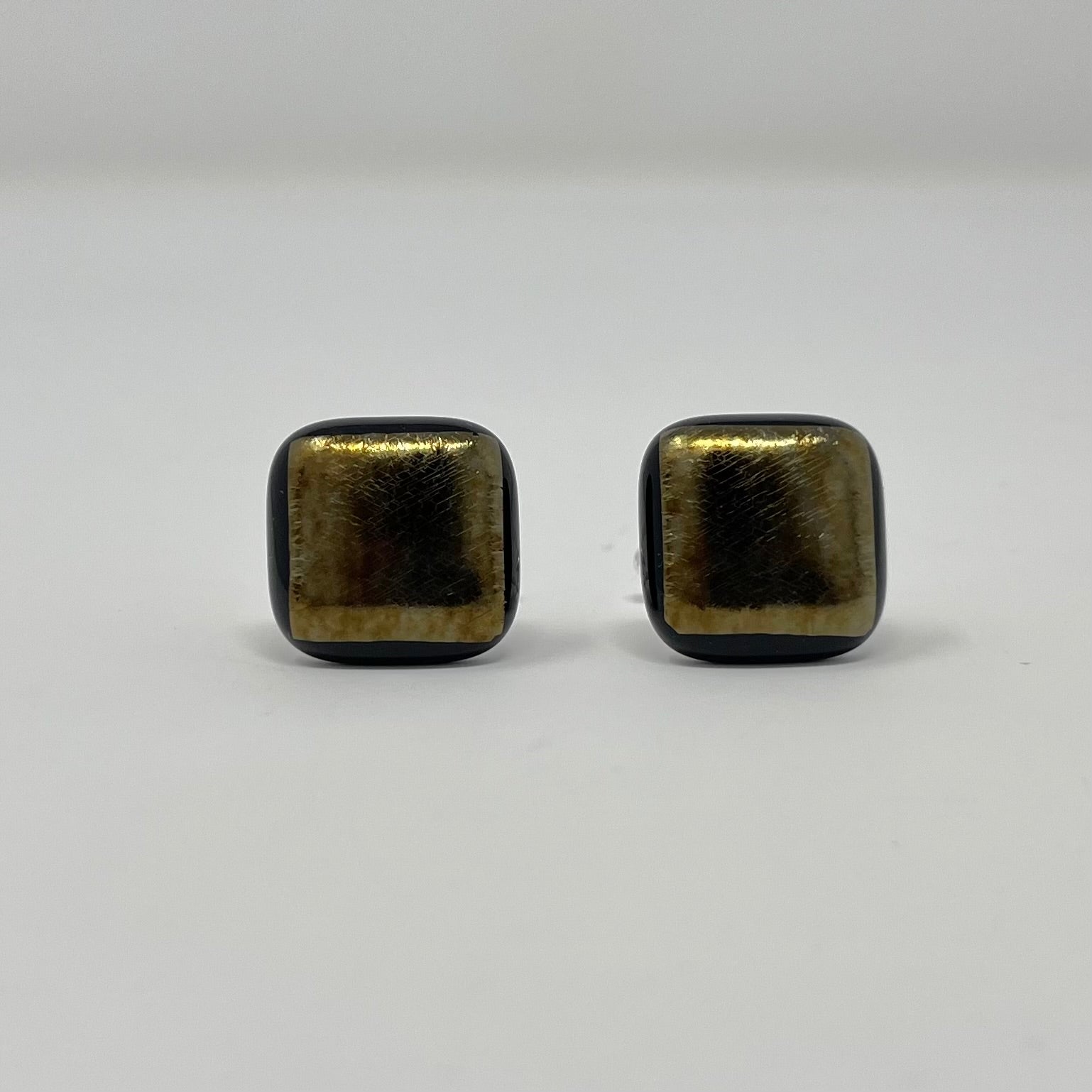 Copper Gold Cufflinks - Y.A. Fused Glass -