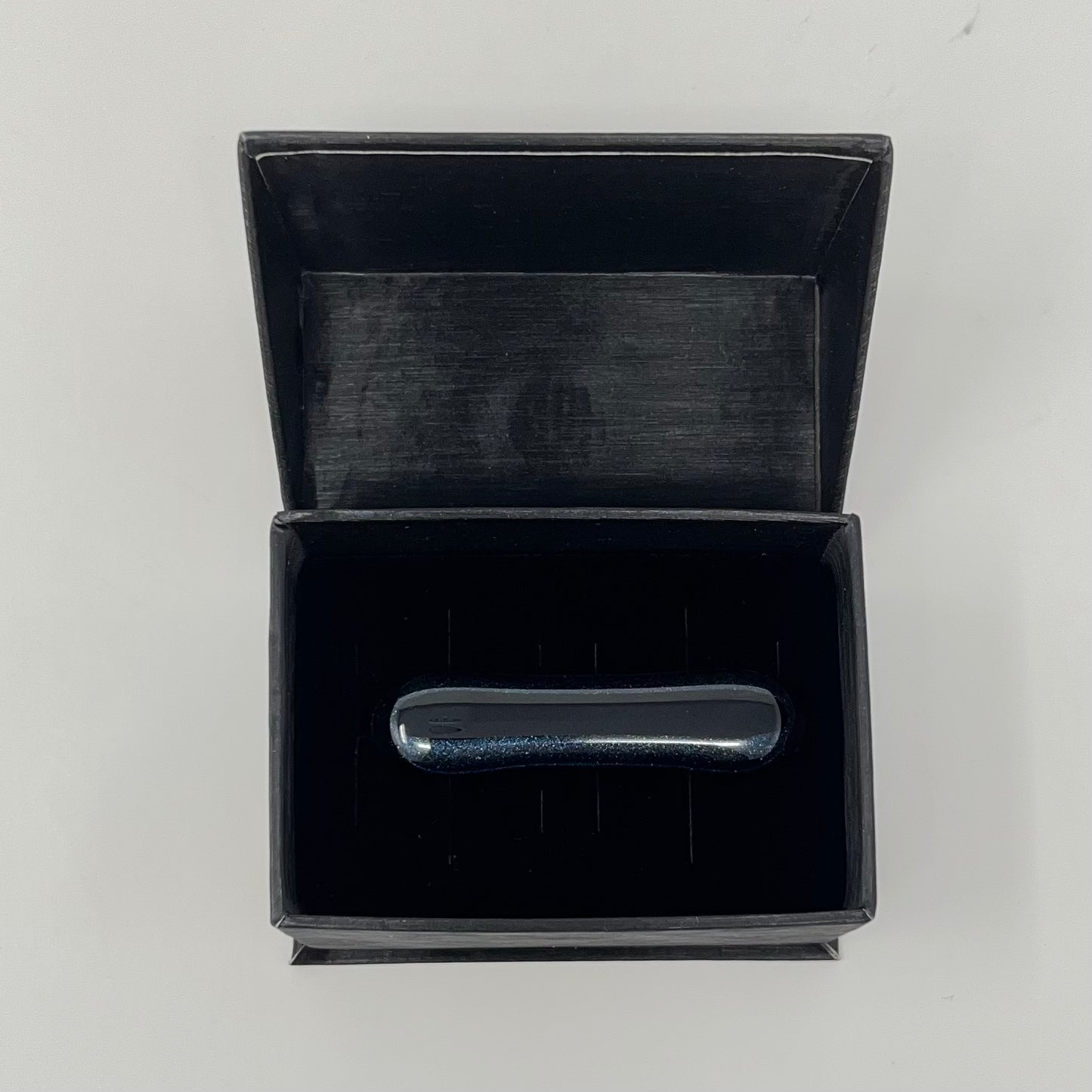 Black Stripe On Aventurine Blue Tie Clip
