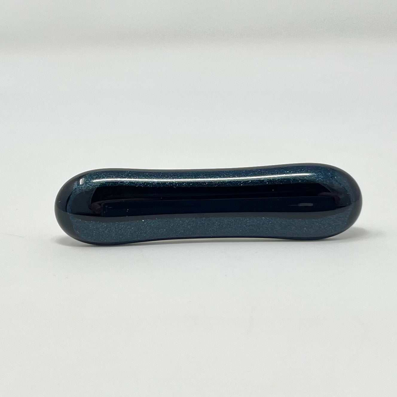 Black Stripe On Aventurine Blue Tie Clip
