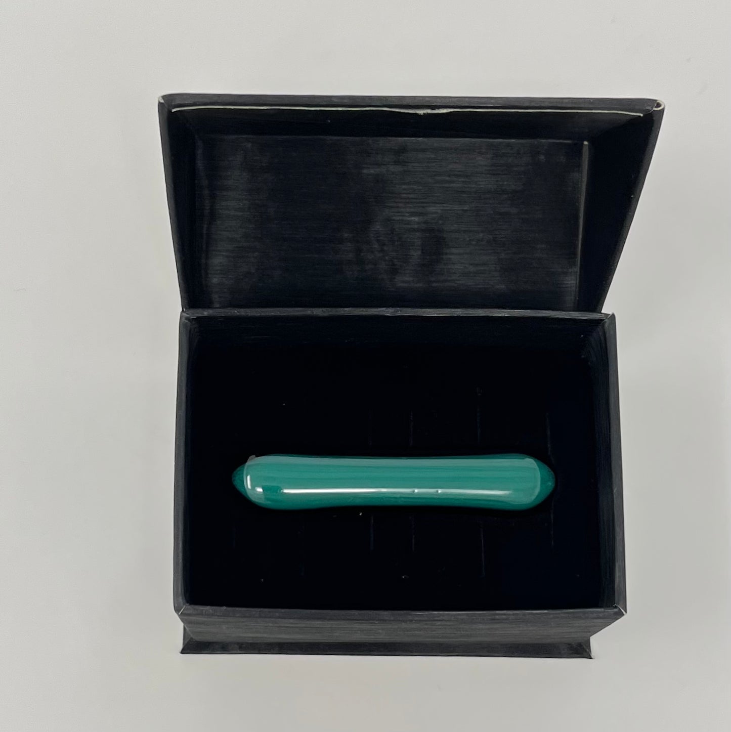 Teal Stripe Tie Clip